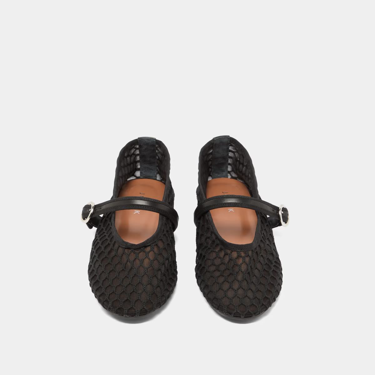 264- Deessia Mesh/cuir Noir-noir