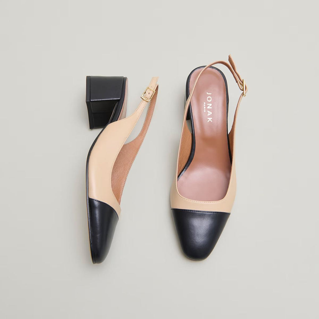 264- Dhapon Cuir/cuir Noir-beige