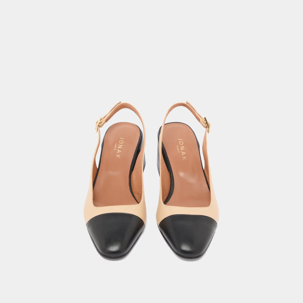 264- Dhapon Cuir/cuir Noir-beige