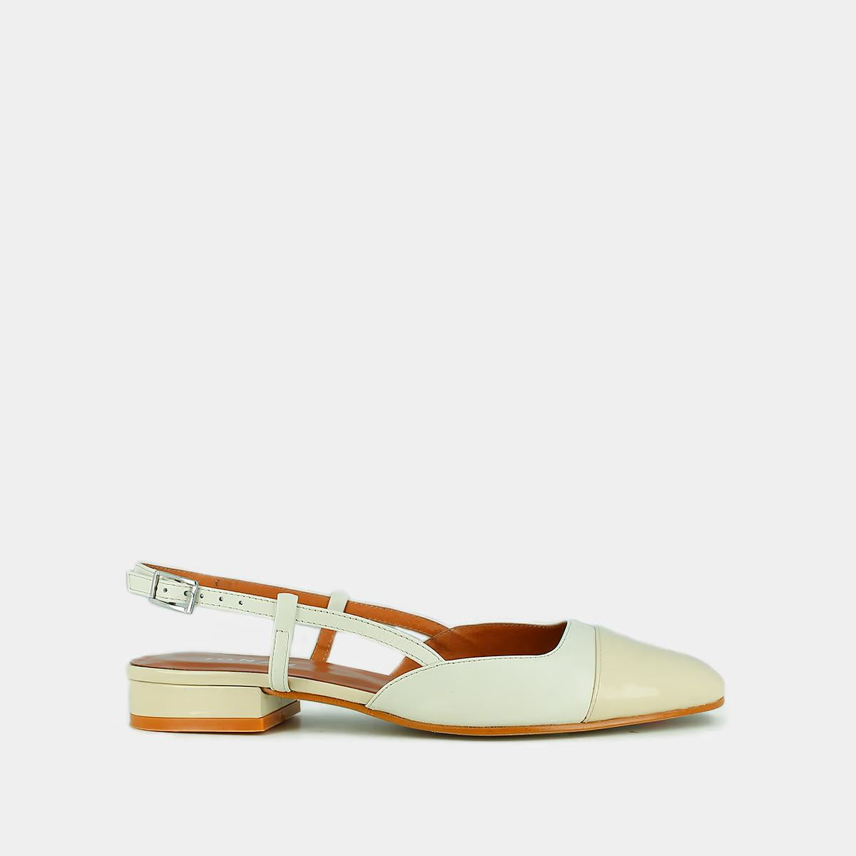 264- Dhapou Vernis/cuir Ecru-ecru