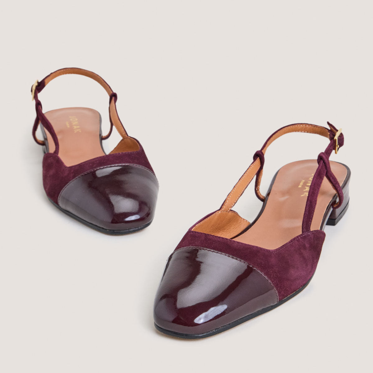 264-s Dhapou Vernis/velour Bordeaux-bordeaux