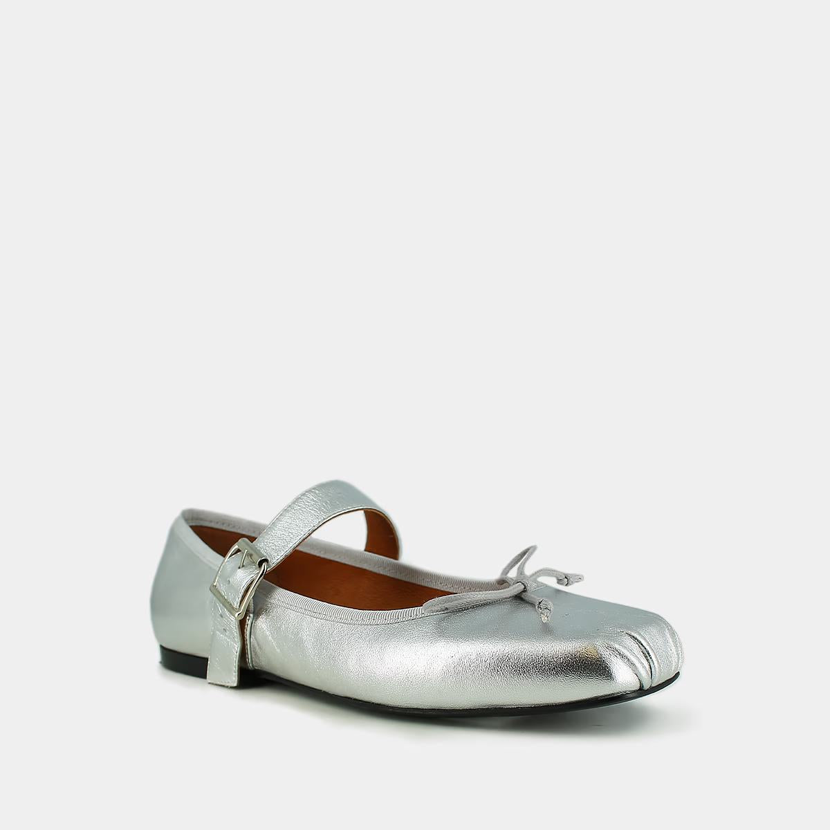 264-lise Dominante Cuir Metal Argent