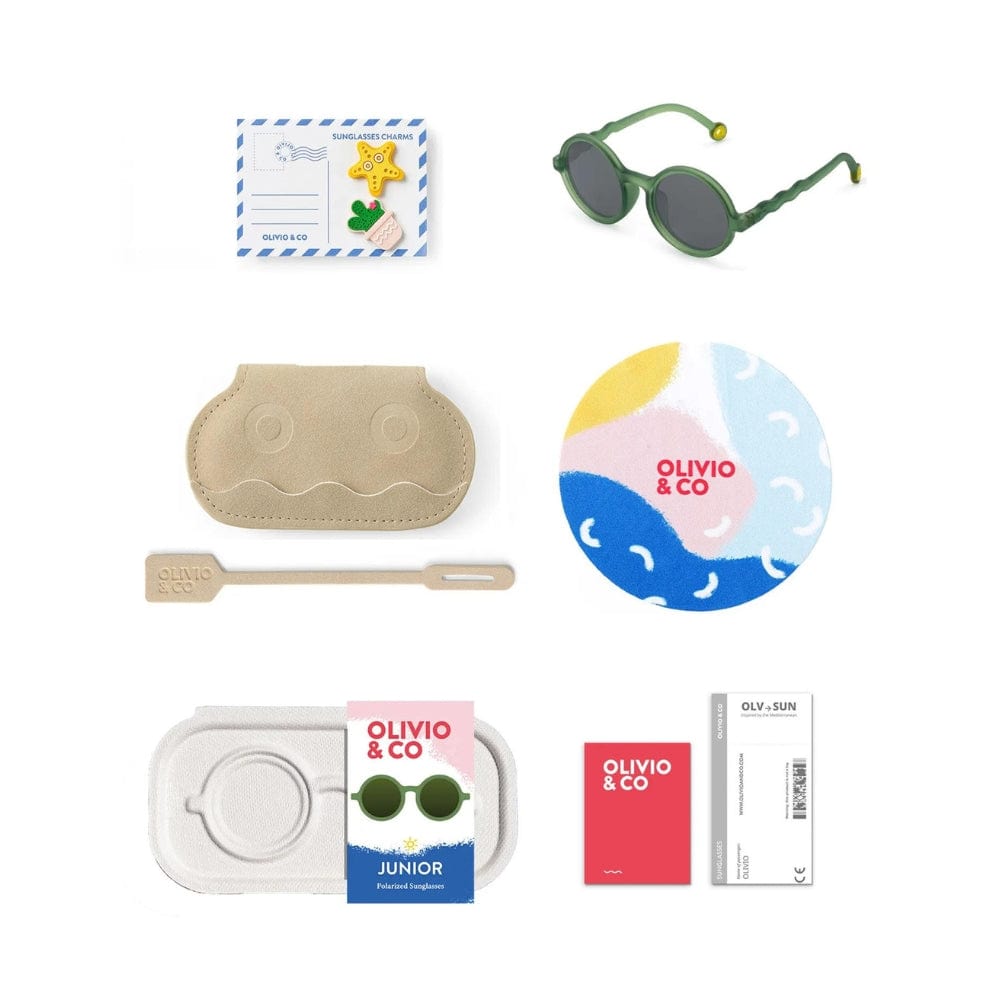 Junior Round Sunglasses - Olive Green