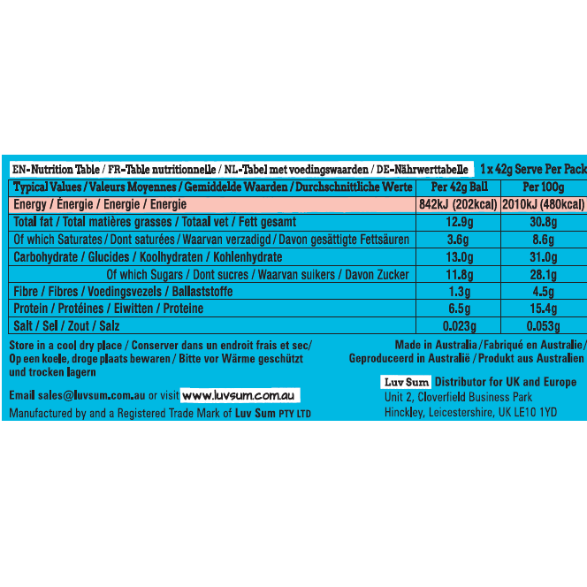 Luv Sum Cashew & Coconut Protein Ball 42g