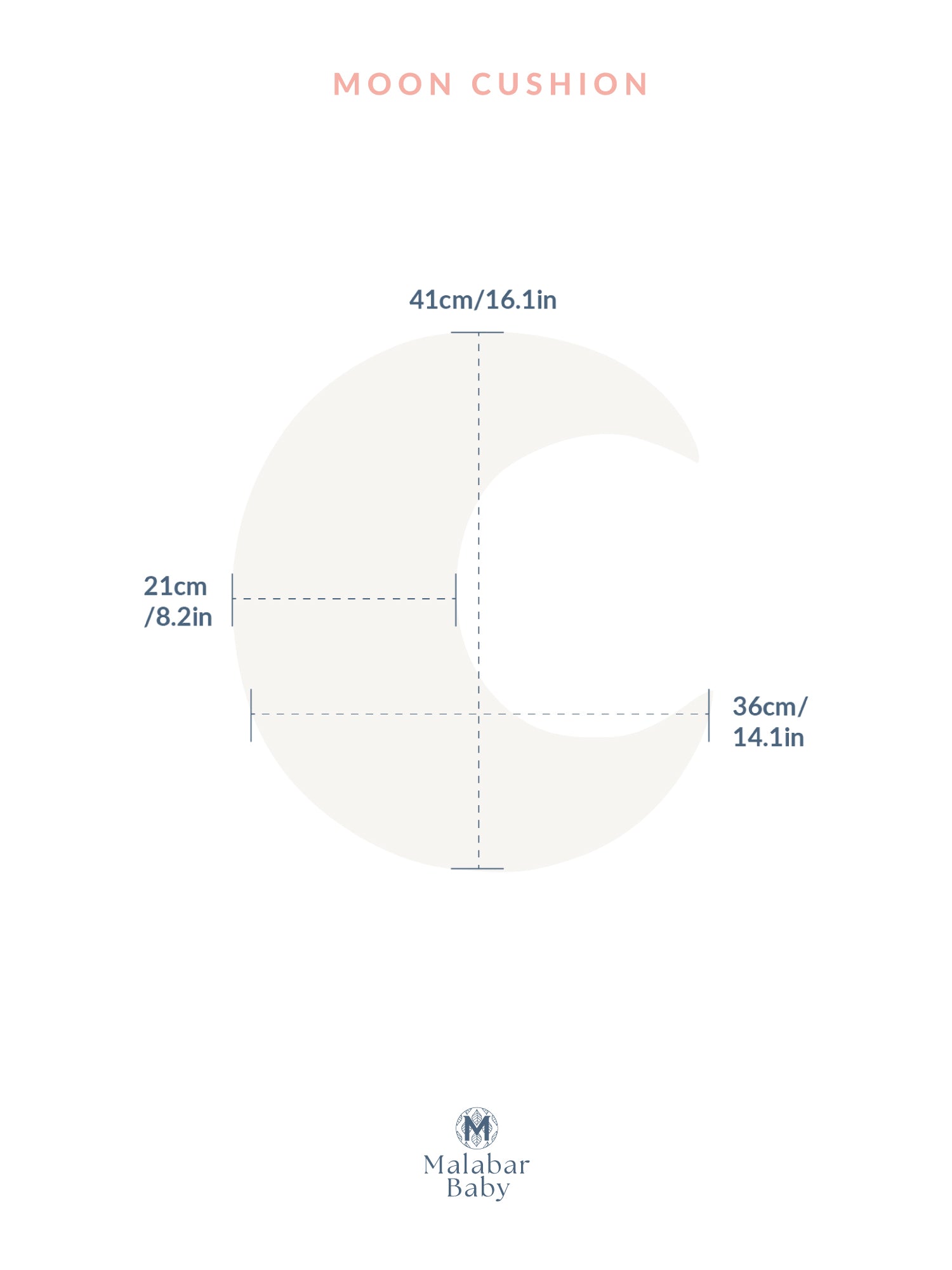 Moon Cushion- Teal Blue