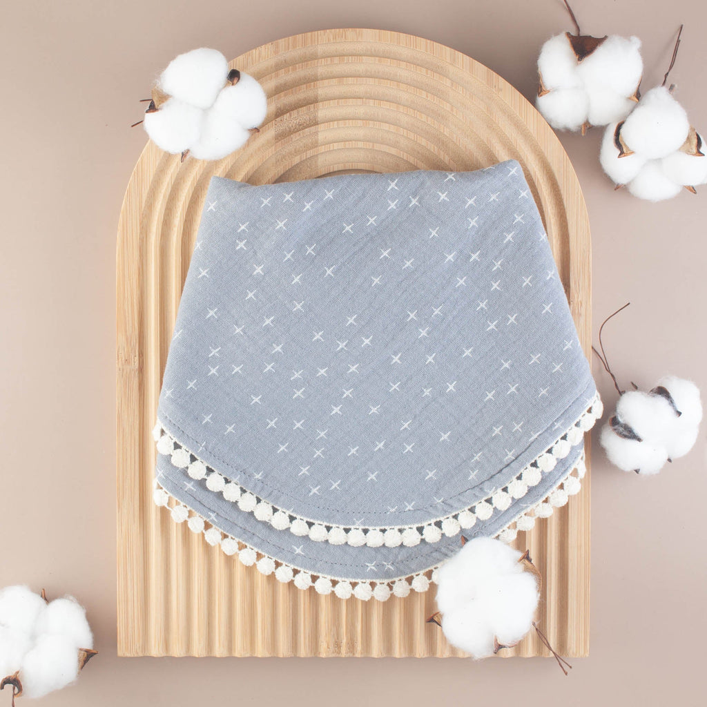 Grey Star Double Layer Organic Cotton Muslin Bib