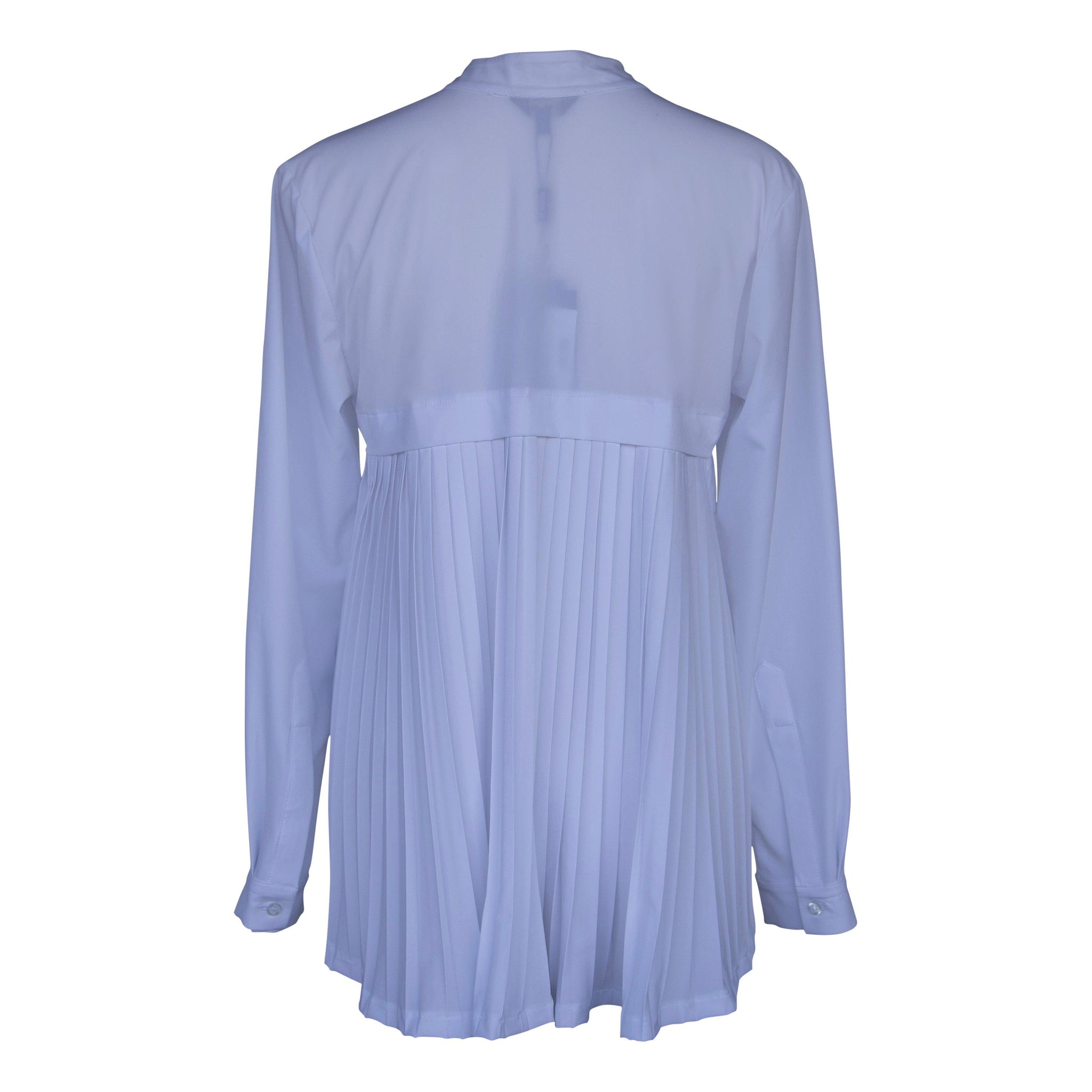Stylish Pleated Blouse in White â€?Women's Elegant Top