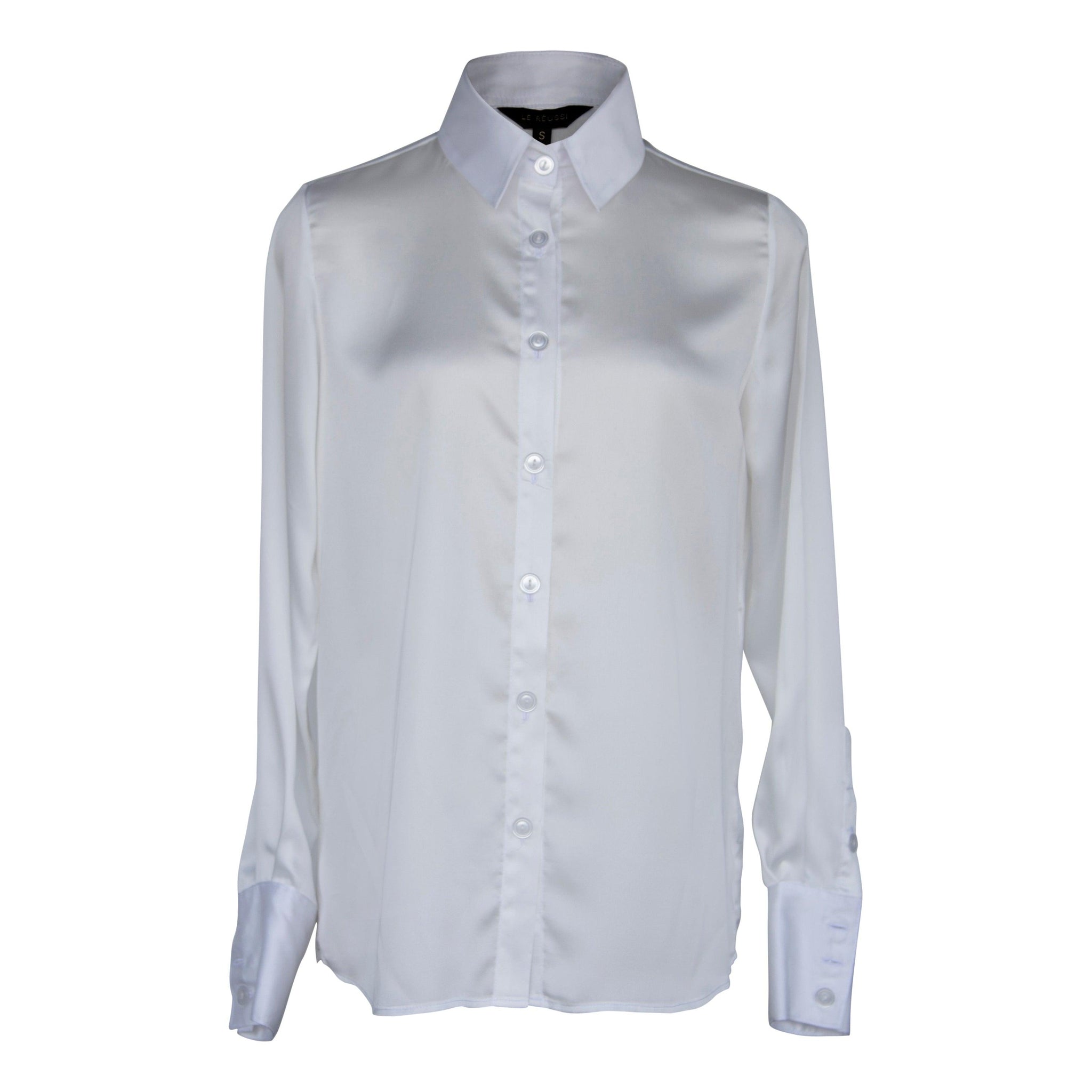 Elegance Silk Blouse in White â€?Luxurious Women's Top
