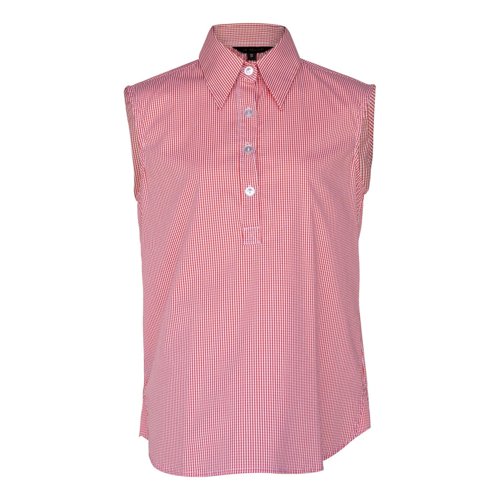 Italian Cotton Orange Sleeveless Top â€?Elegant Summer Blouse