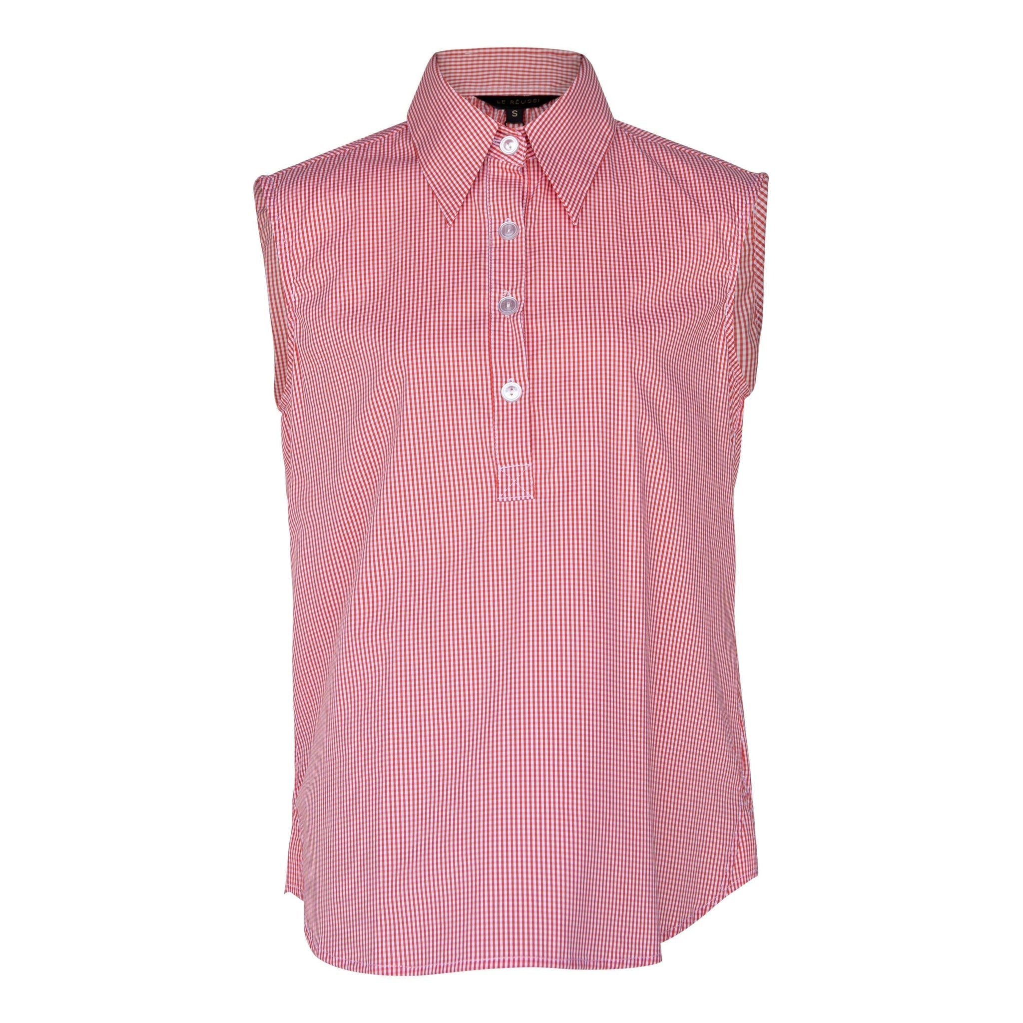 Italian Cotton Orange Sleeveless Top â€?Elegant Summer Blouse