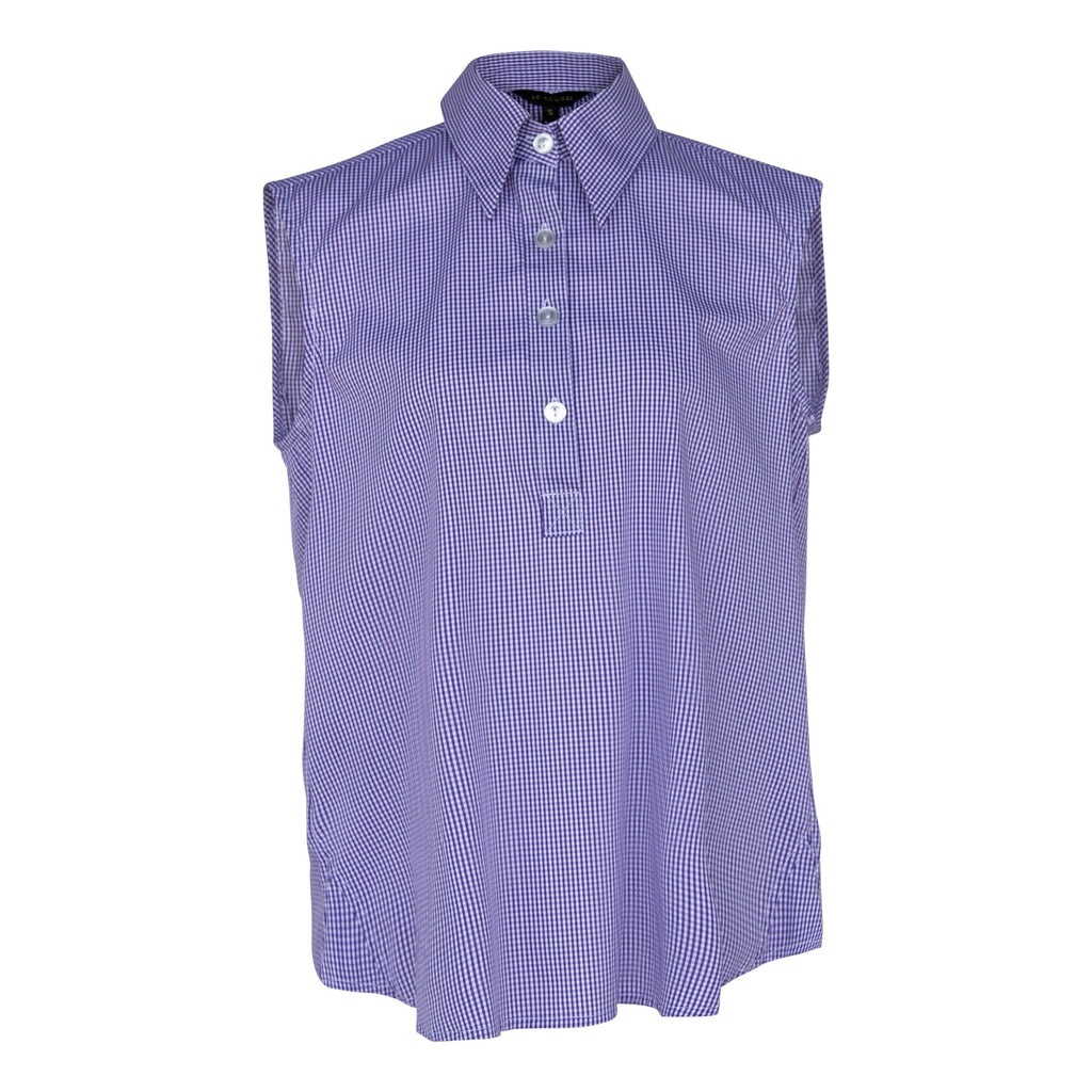 Italian Cotton Purple Sleeveless Shirt â€?Women's Chic Summer Top