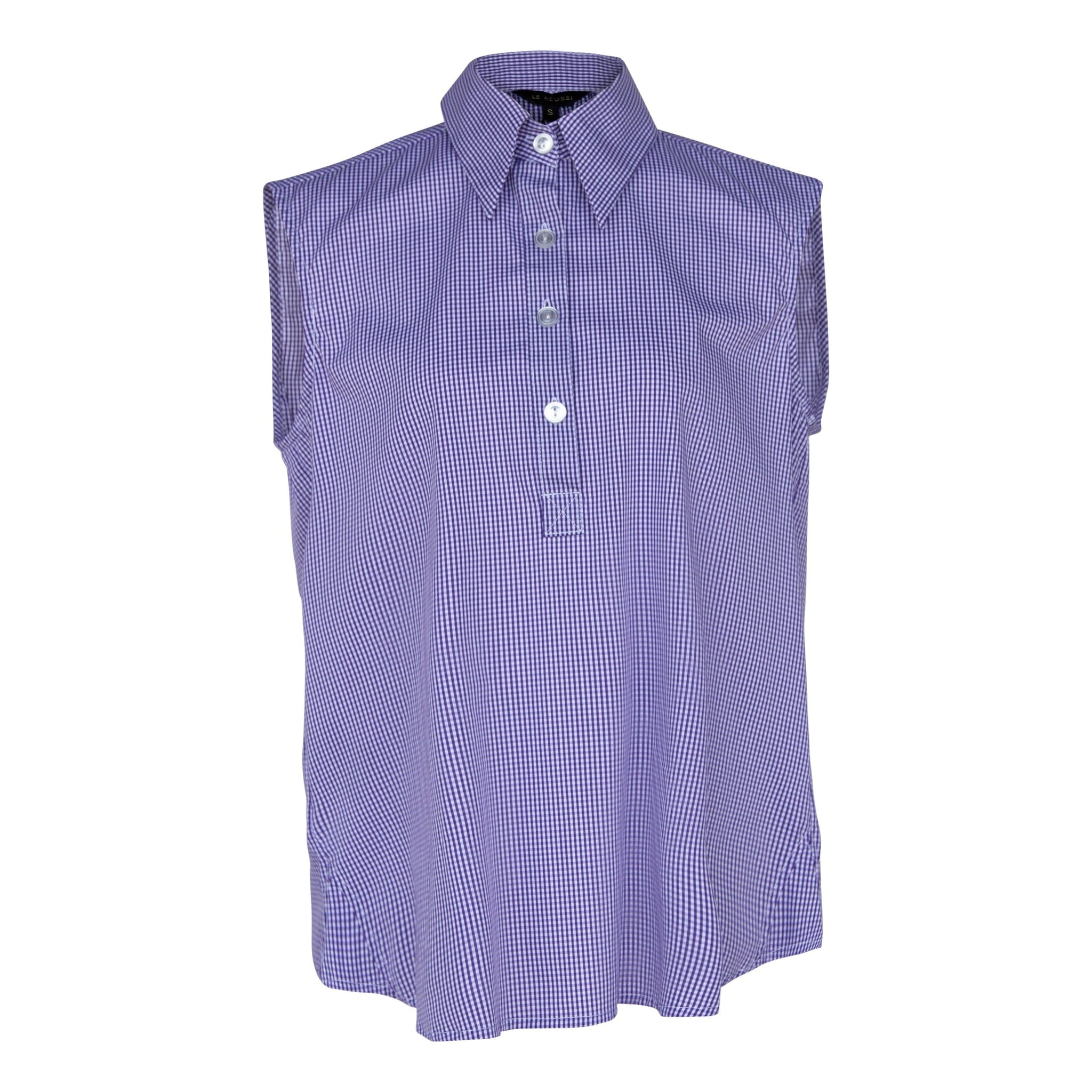 Italian Cotton Purple Sleeveless Shirt â€?Women's Chic Summer Top