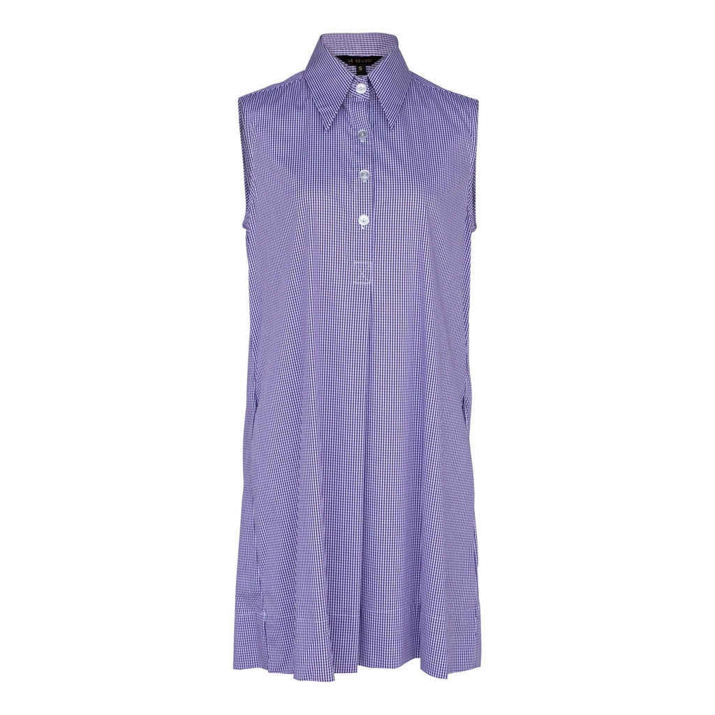 Italian Cotton Sleeveless Dress in Purple â€?Chic Summer Wear