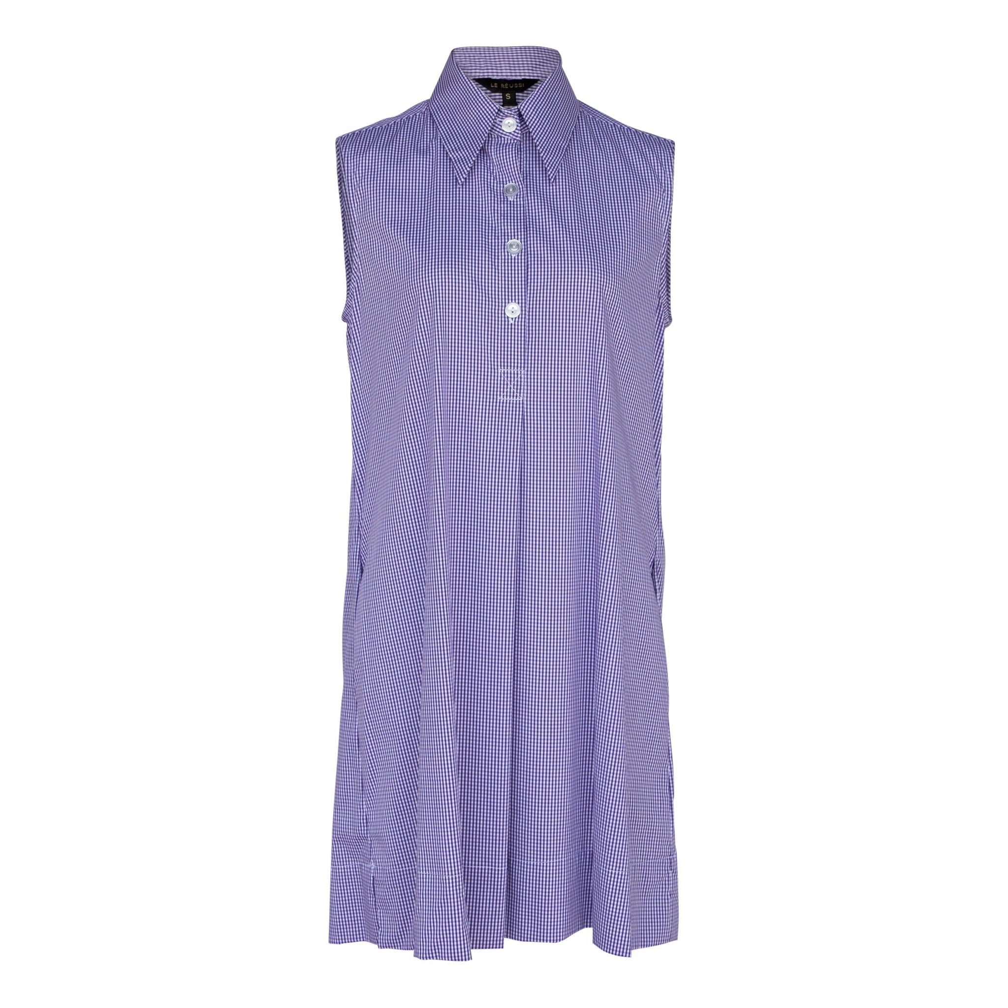 Italian Cotton Sleeveless Dress in Purple â€?Chic Summer Wear