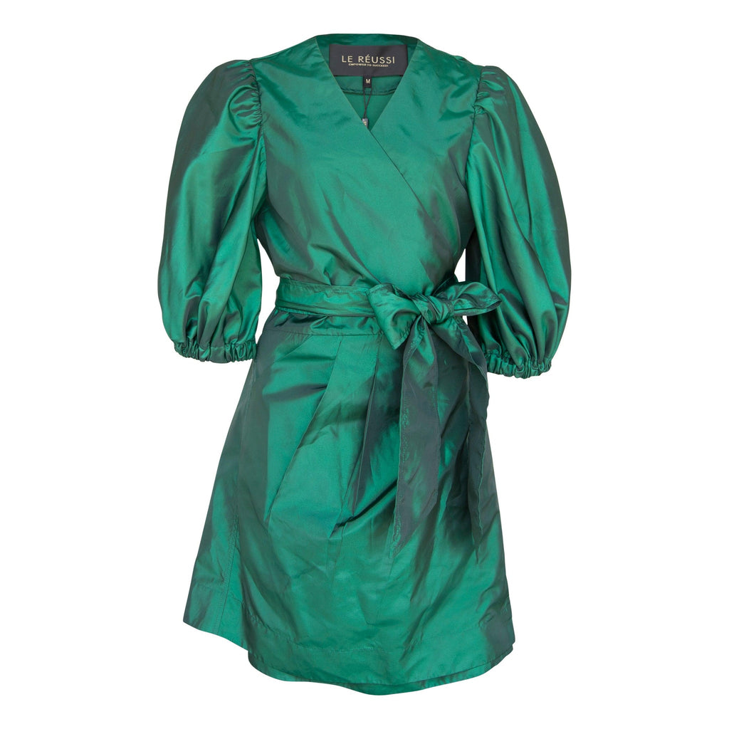 Glimmer Green Wrap Dress â€?Women's Elegant Wrap Dress