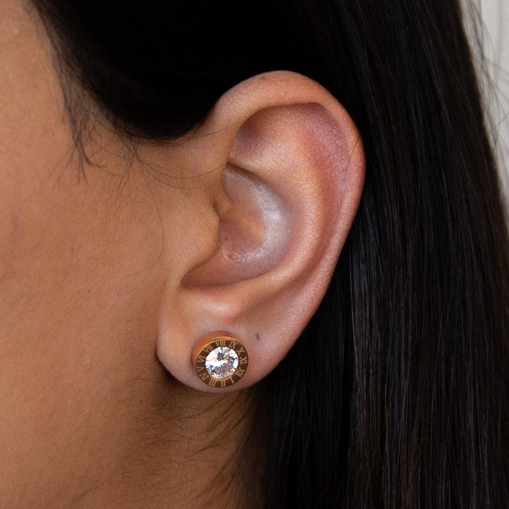 Rosy Luminary Round Earrings â€?Elegant Rose Gold Jewelry for Women