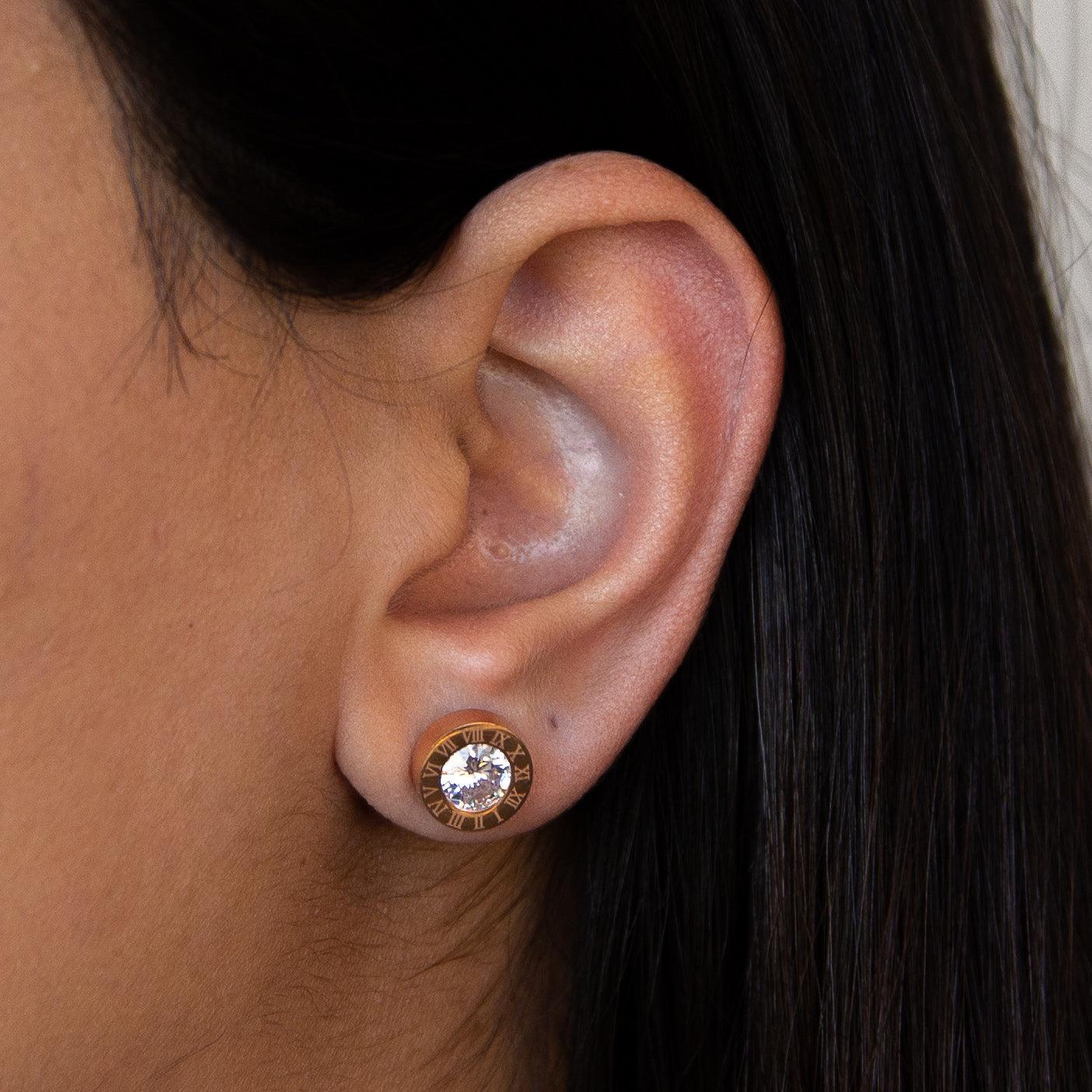 Rosy Luminary Round Earrings â€?Elegant Rose Gold Jewelry for Women