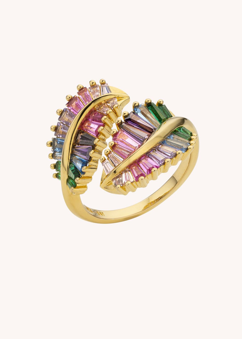 Ring Rainbow Leaves Ba-344g Gold