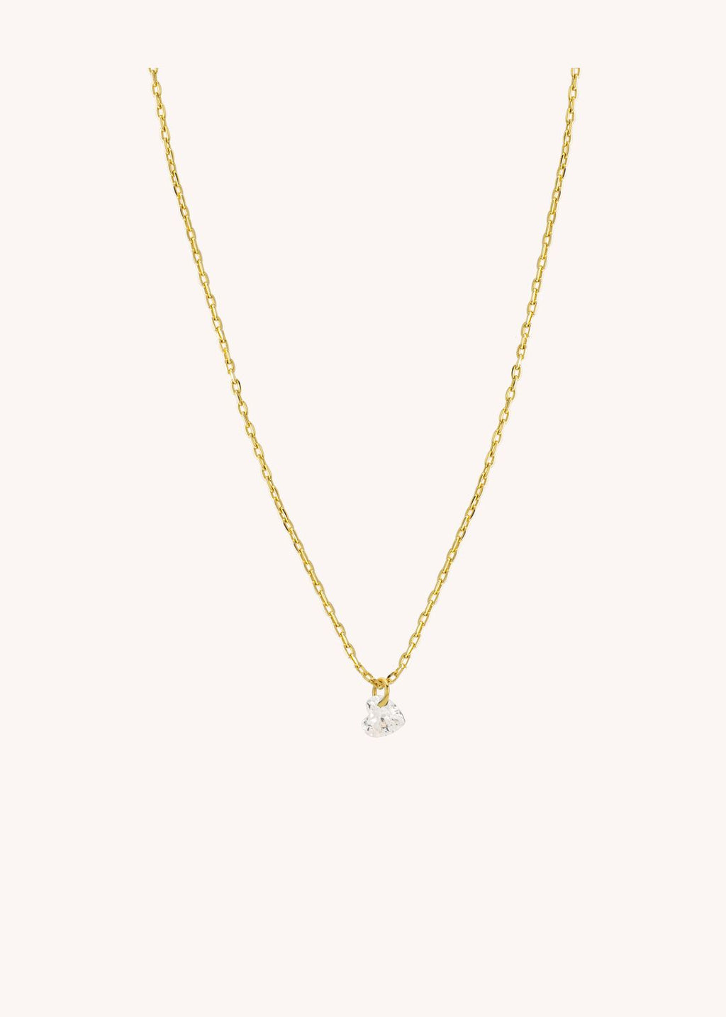 Necklace White Crystal Co-293g Gold