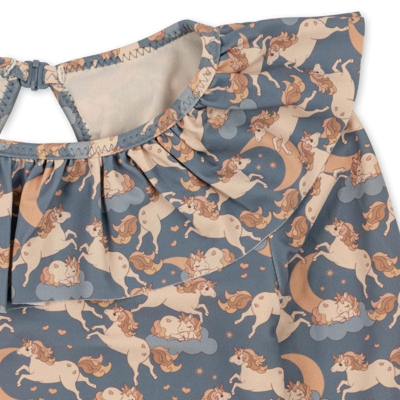 Manuca Ls Frill Swimsuit - Unicorn Blue