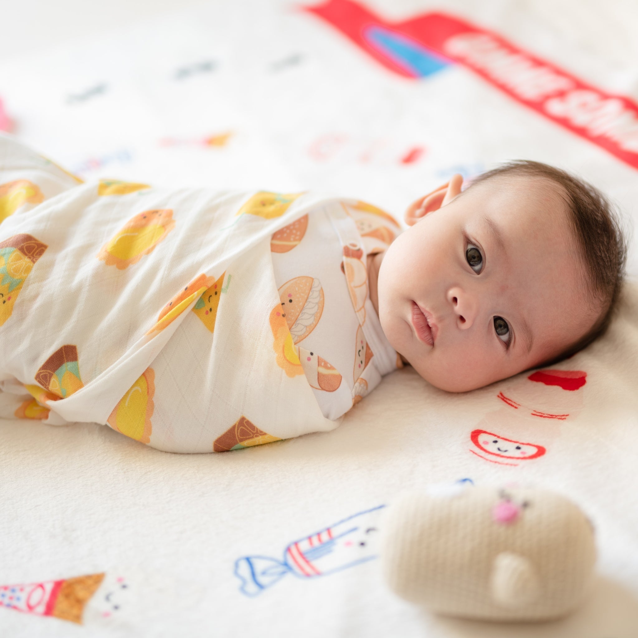 Organic Bamboo Blend Swaddle - Lemon Tea + Egg Tart