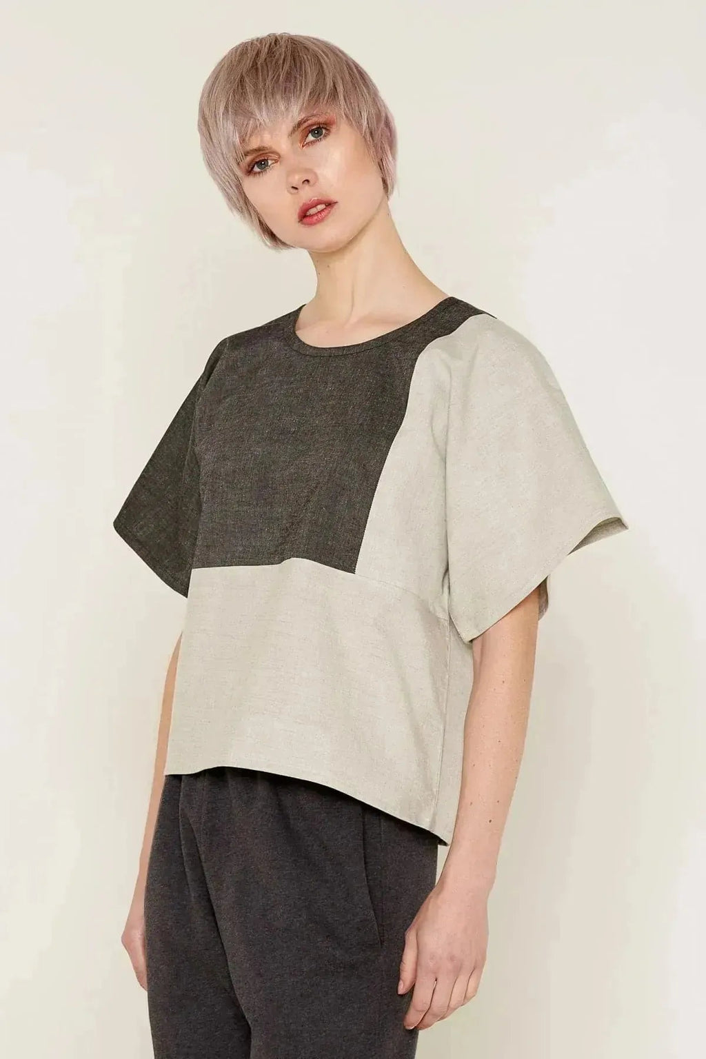 Mars Top (Grey and Beige)