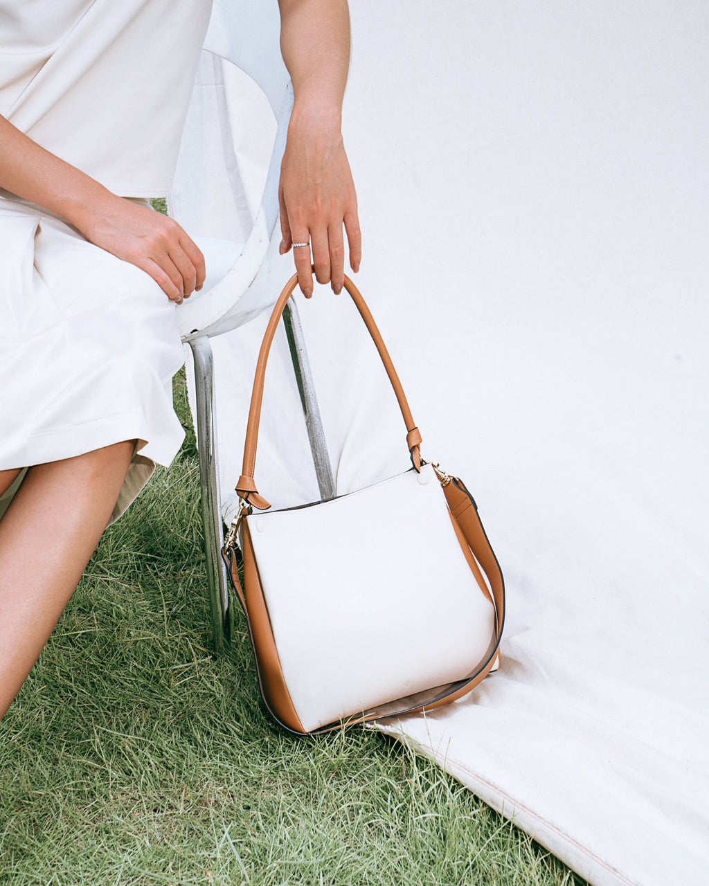 🌽 Mini Two-Tone Tote Corn Leather