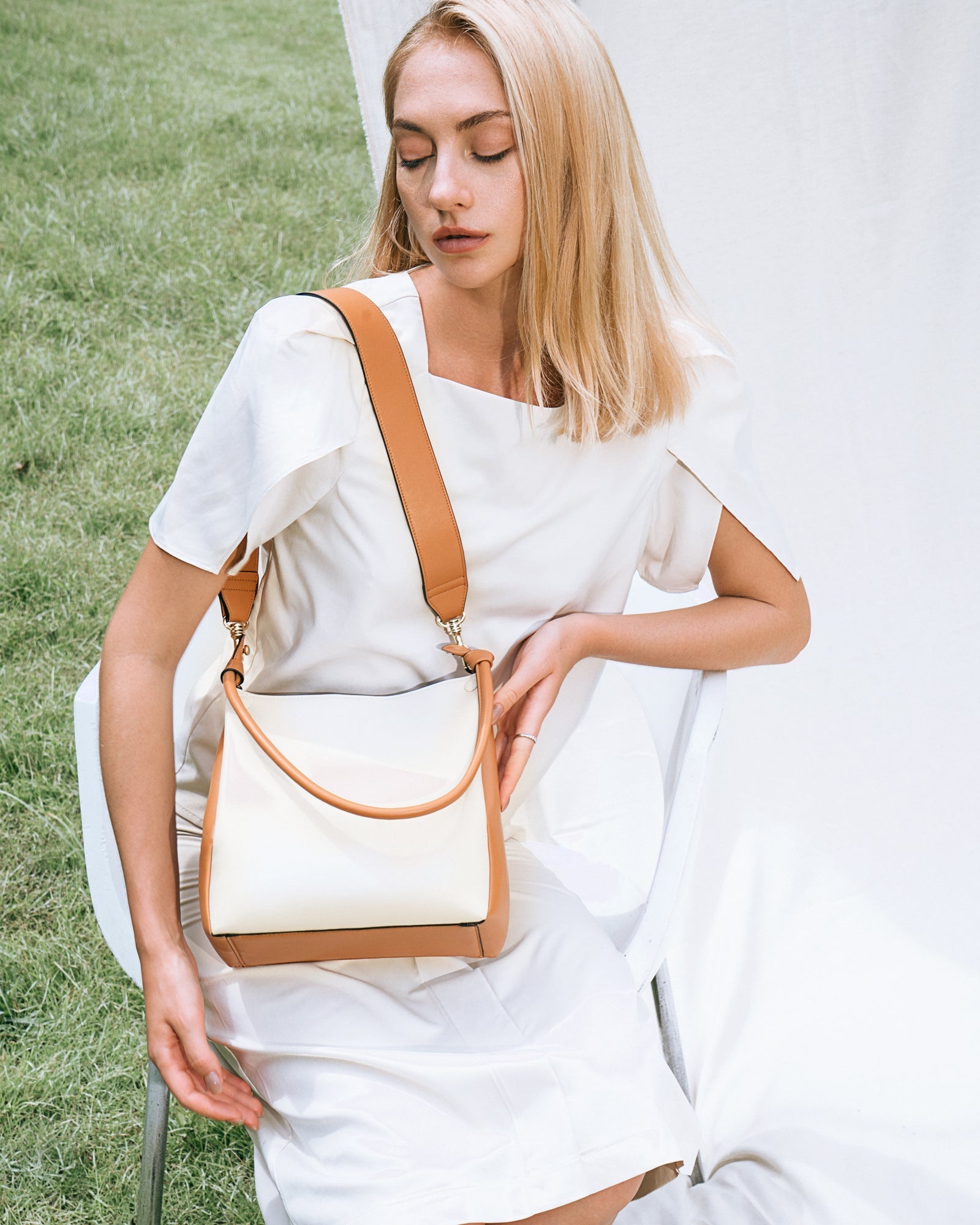 🌽 Mini Two-Tone Tote Corn Leather