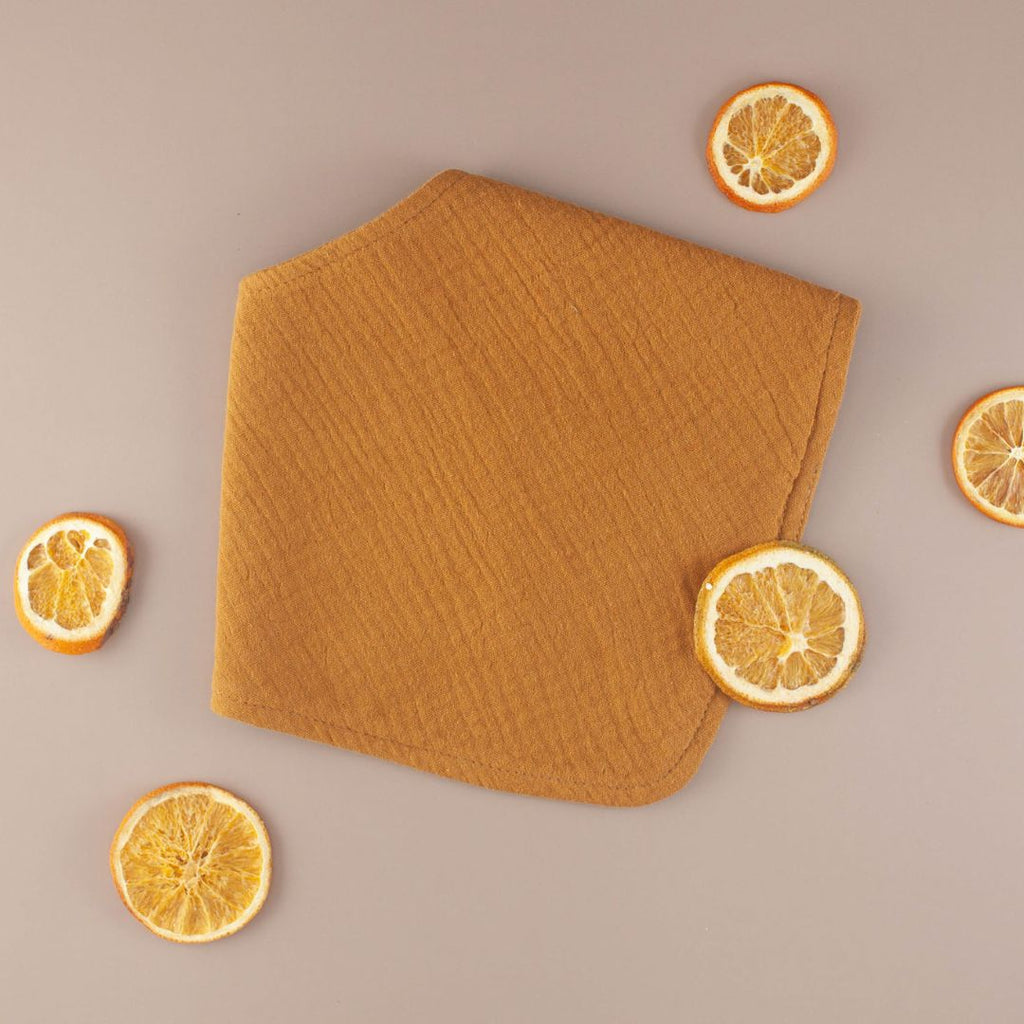 Mustard Muslin Organic Cotton Bandana Bib