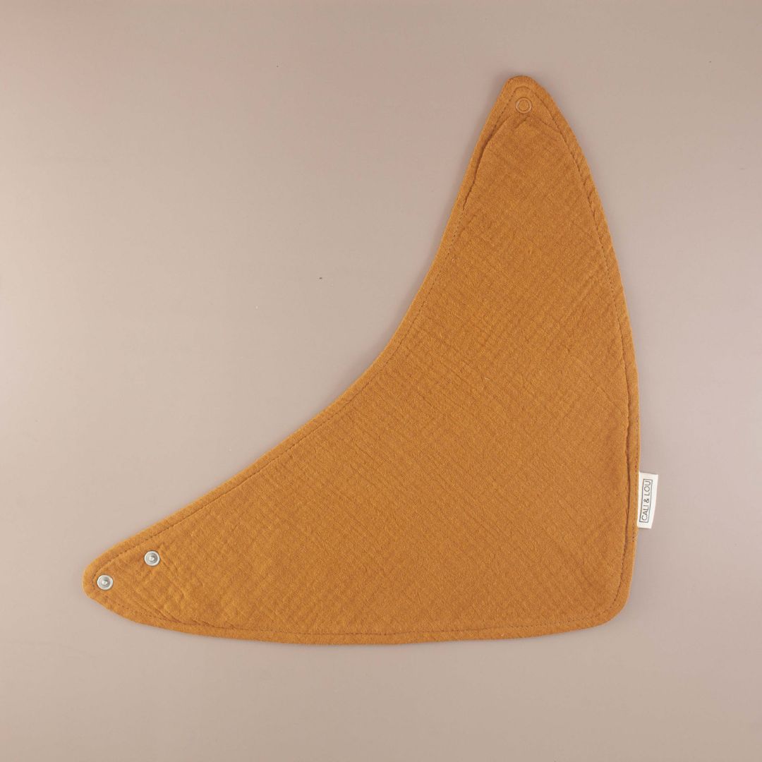 Mustard Muslin Organic Cotton Bandana Bib