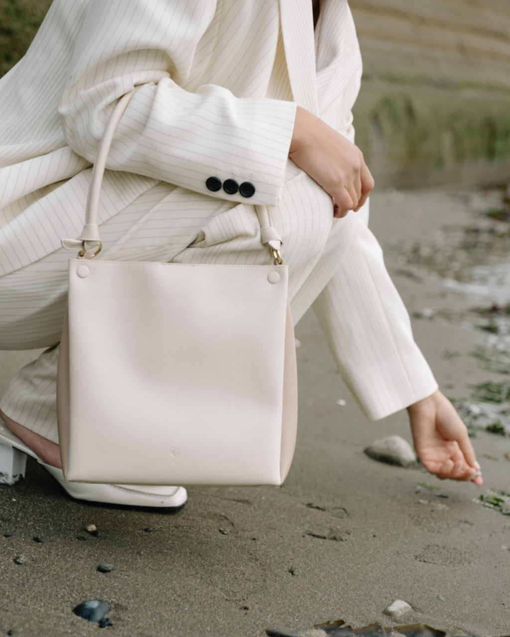 🌽 Mini Two-Tone Tote Corn Leather