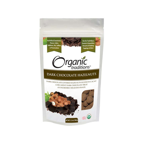 Organic Traditions Dark Chocolate Hazelnuts 100g