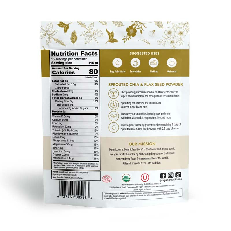 Organic Traditions Sprouted Chia & Flax seed powder