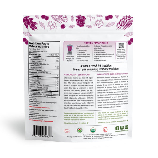 Organic Traditions Antioxidant Berry Blast 100g