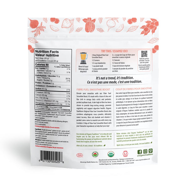 Organic Traditions Fibre Fuel Smoothie Boost - Original 300g