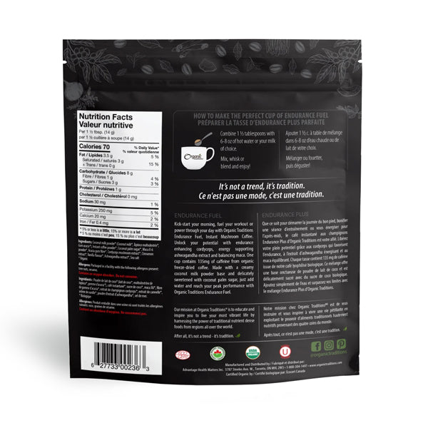 Organic Traditions Endurance Fuel Mushroom Coffee 140g