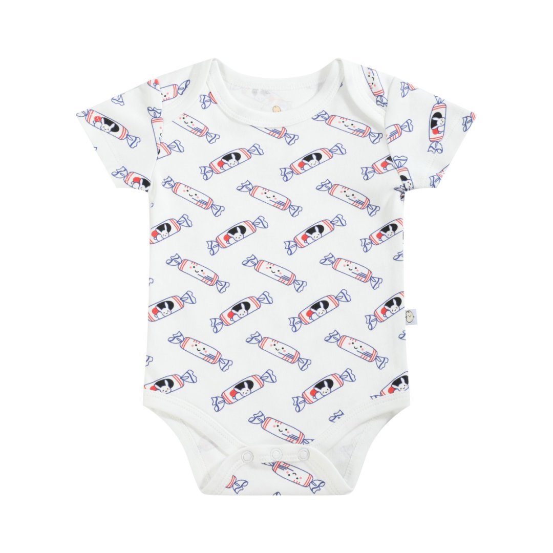 Organic Cotton Baby Onesie - White Bunny Candy