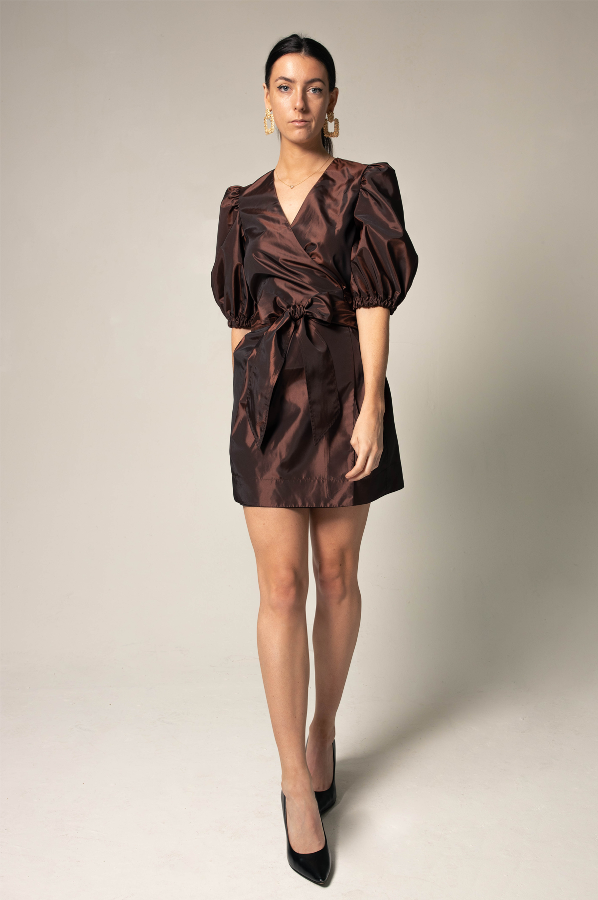 Power Bordeaux Red Wrap Dress â€?Elegant Women's Dress