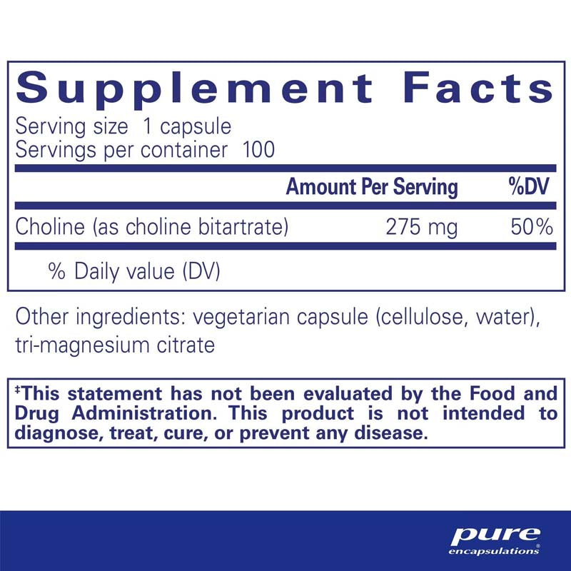 PURE Choline (bitartrate) 100's