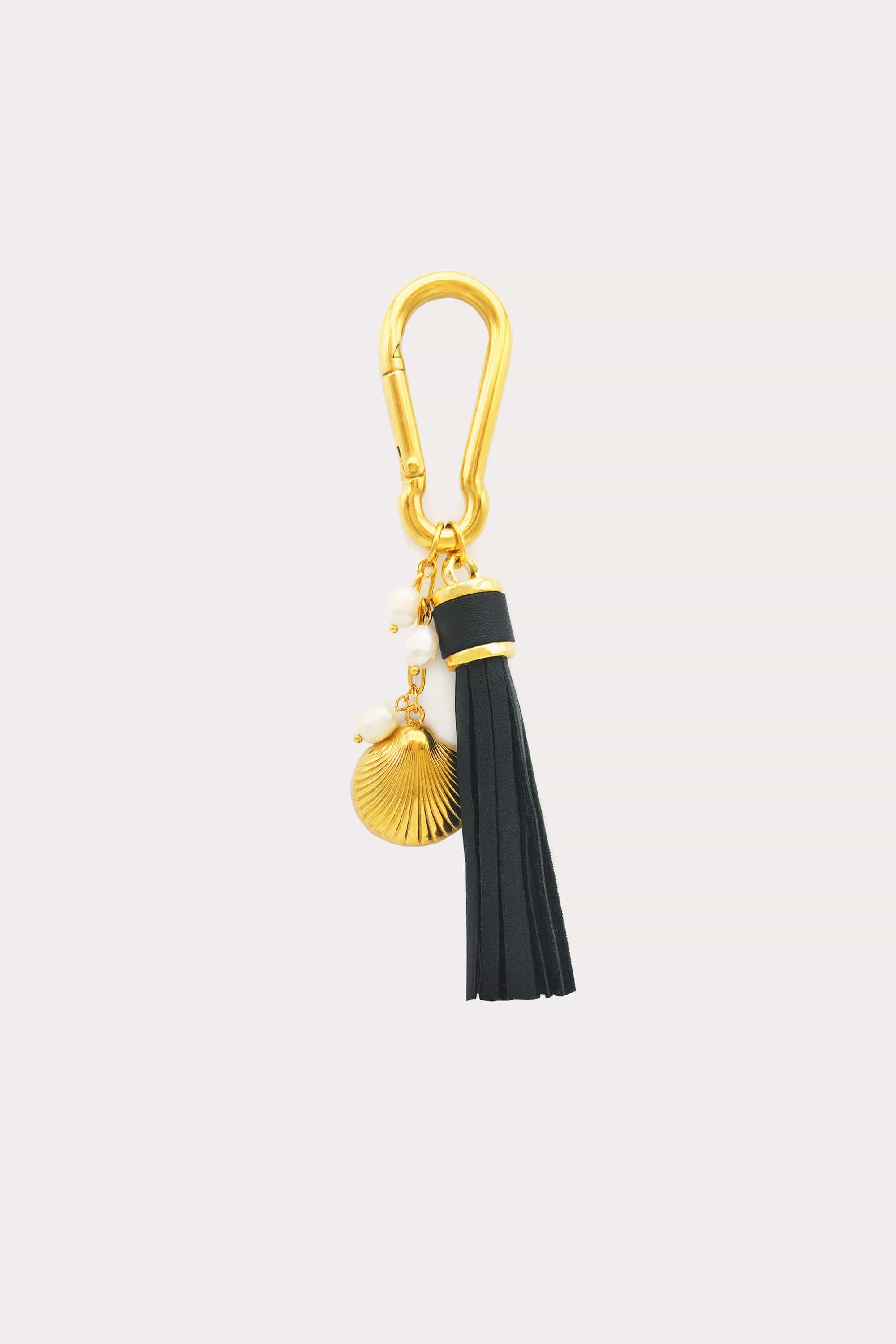 Yp4423 Key Charm Leather Tassel Black
