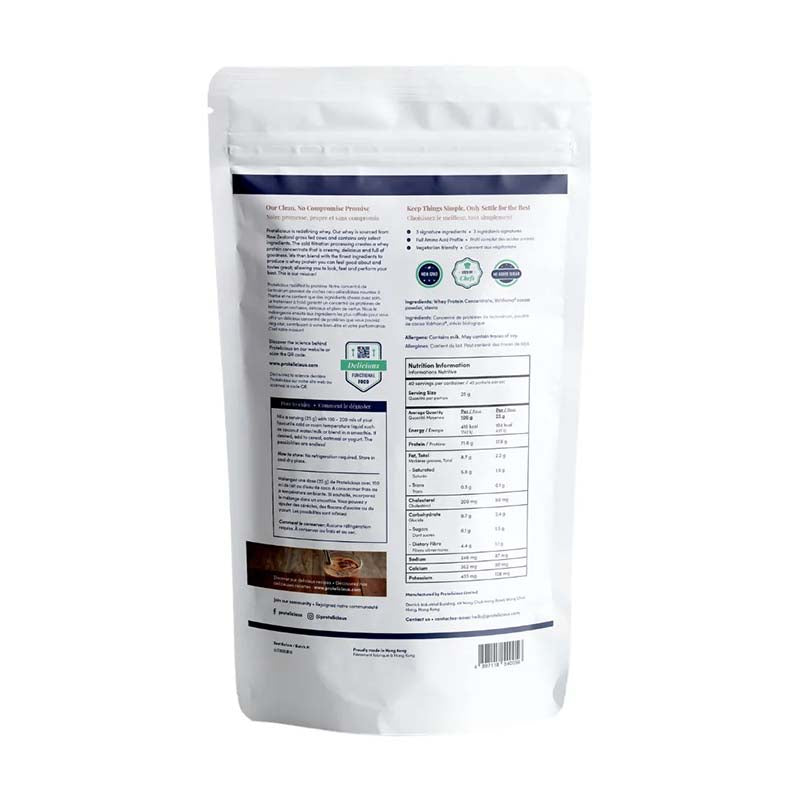 Protelicious Whey Protein Chocolate 1kg Keto-friendly