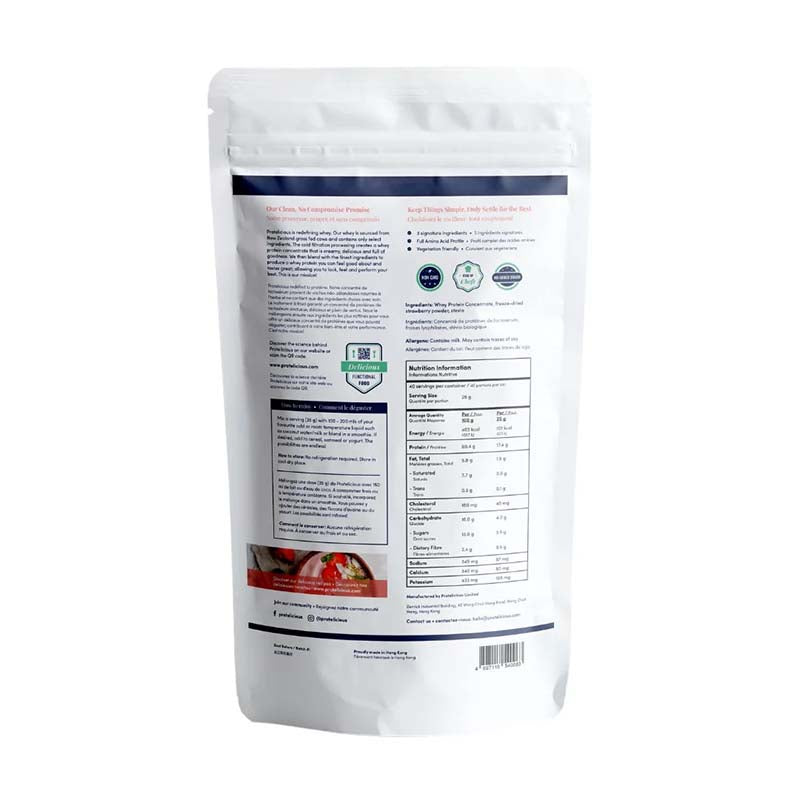 Protelicious Whey Protein Strawberry 1kg Keto-friendly