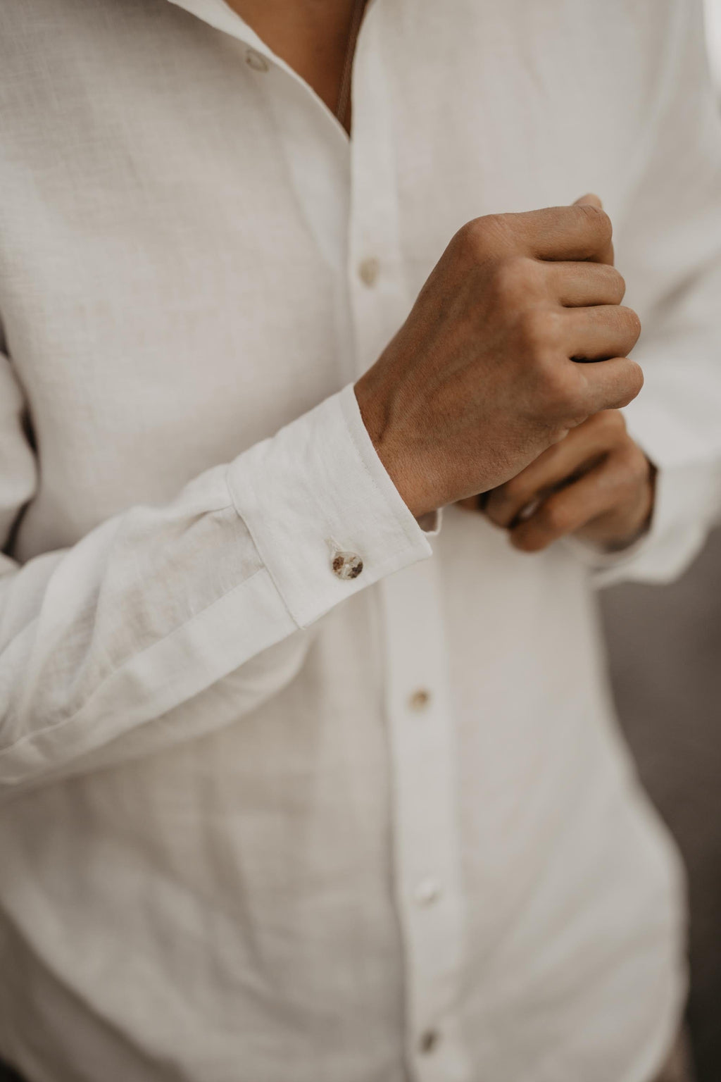 Hector classic linen shirt in White