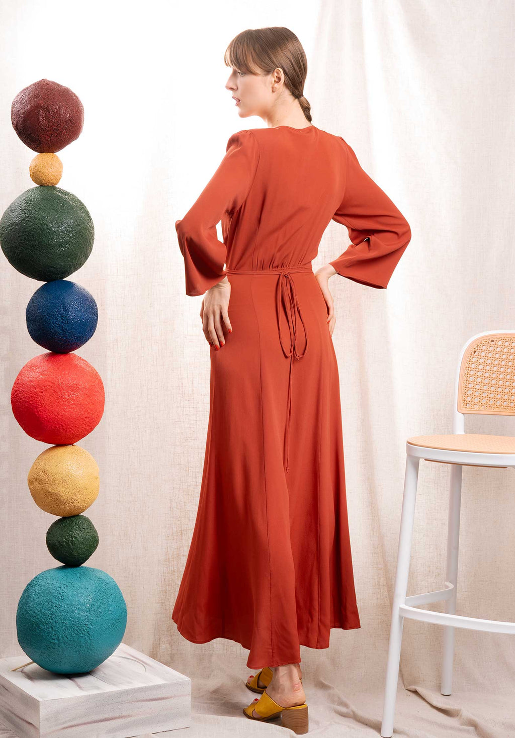 Dress Marocain Cre 10670_my Dress Rust