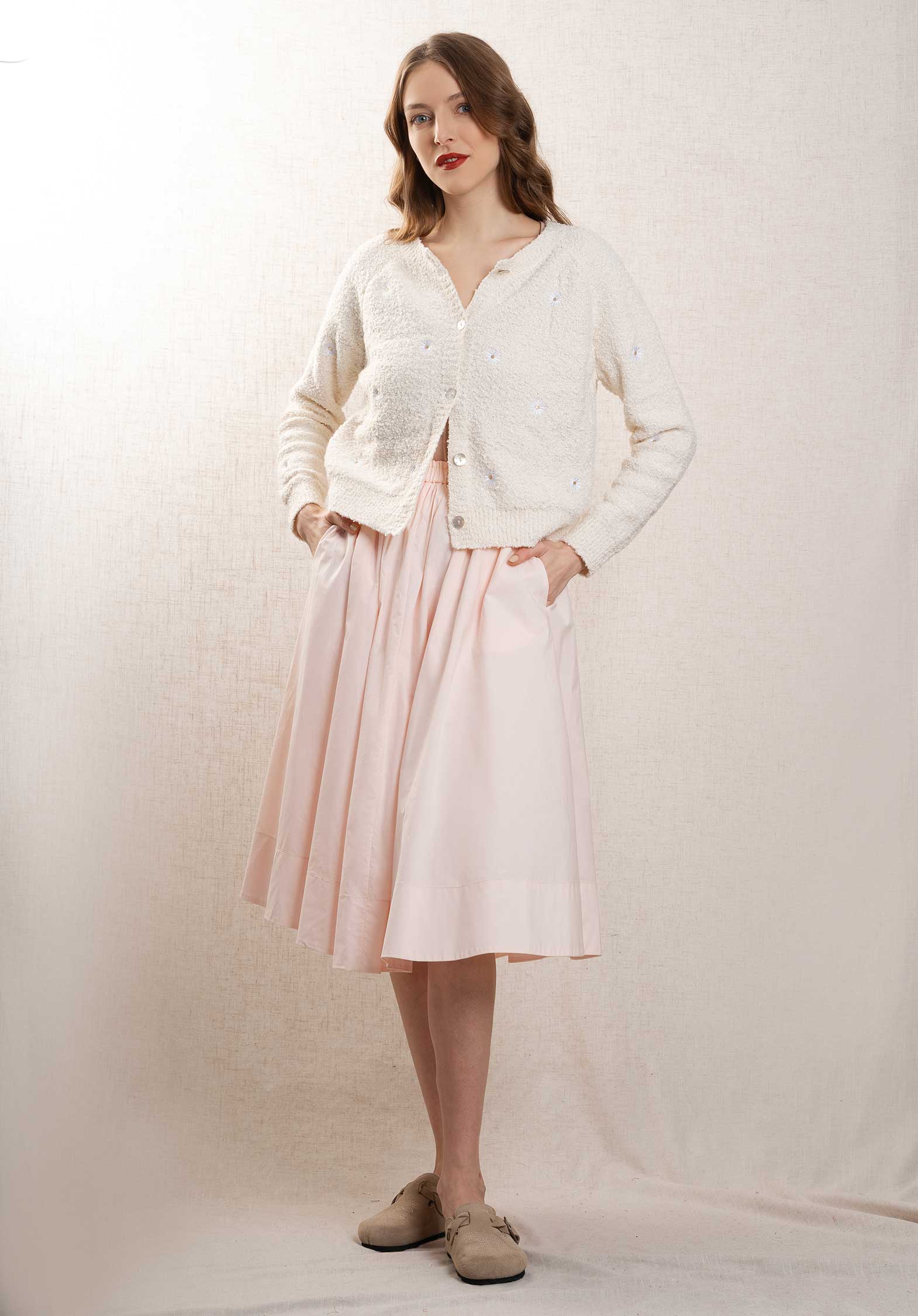 Cardigan 1188 Flower Blanc