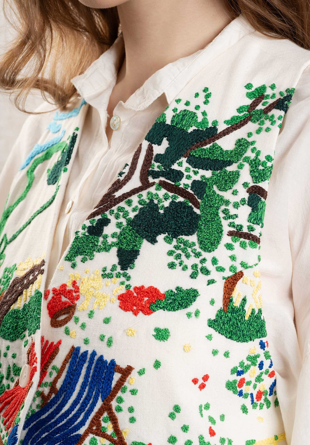 Gilet Printed Hand Embroid Gilet Paco Pool-Day