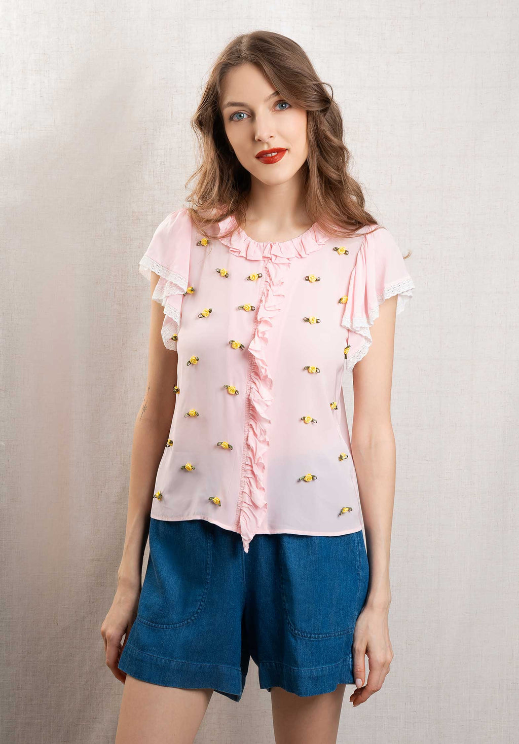 Blouse Silky s E25sito Rose