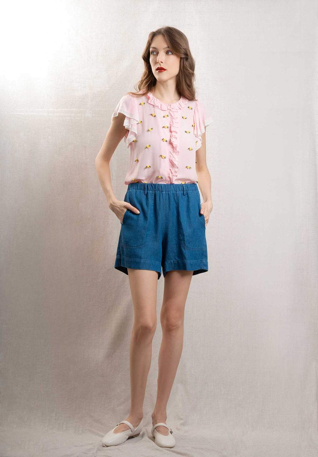 Blouse Silky s E25sito Rose