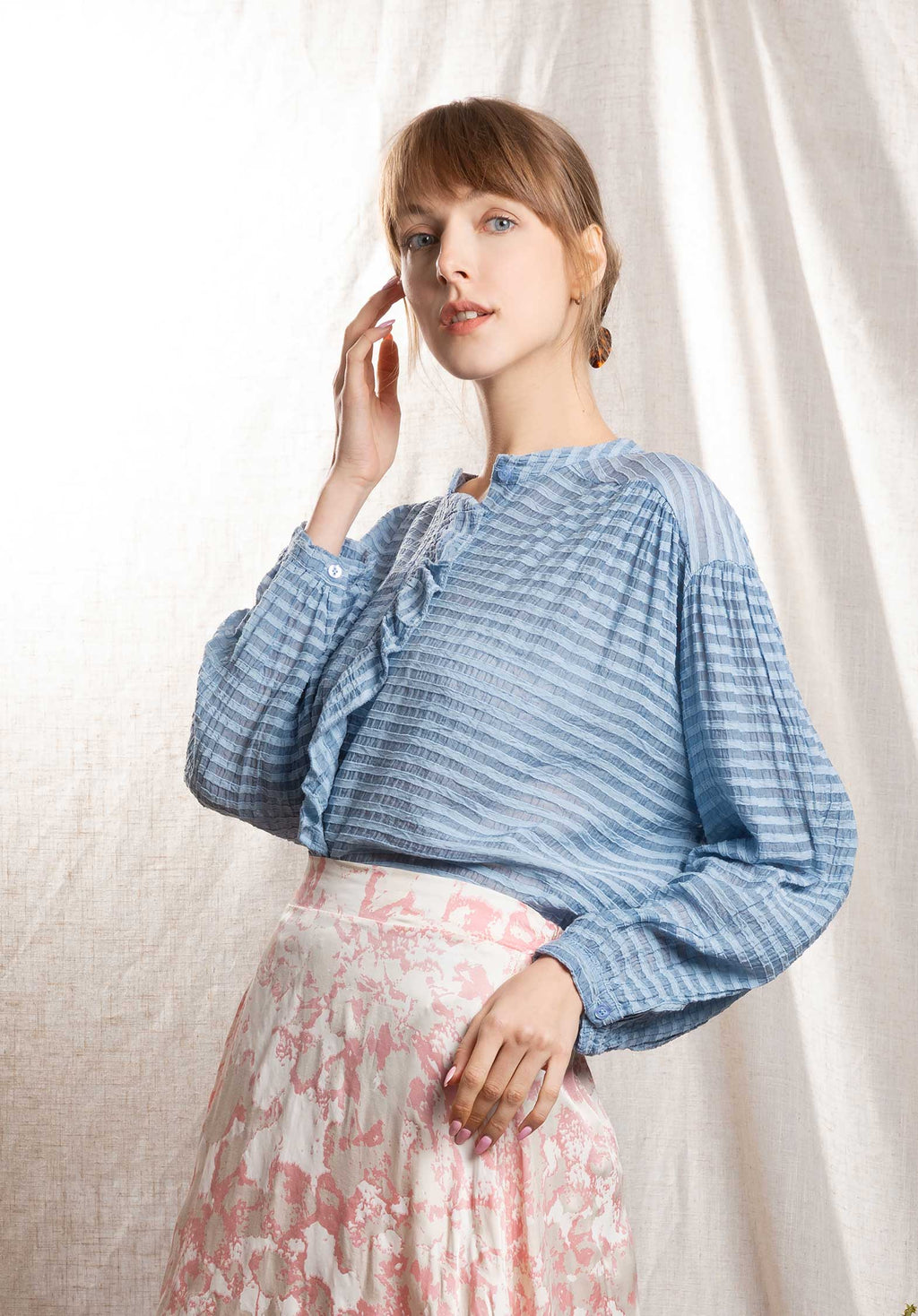 Blouse 19789 Light-Blue