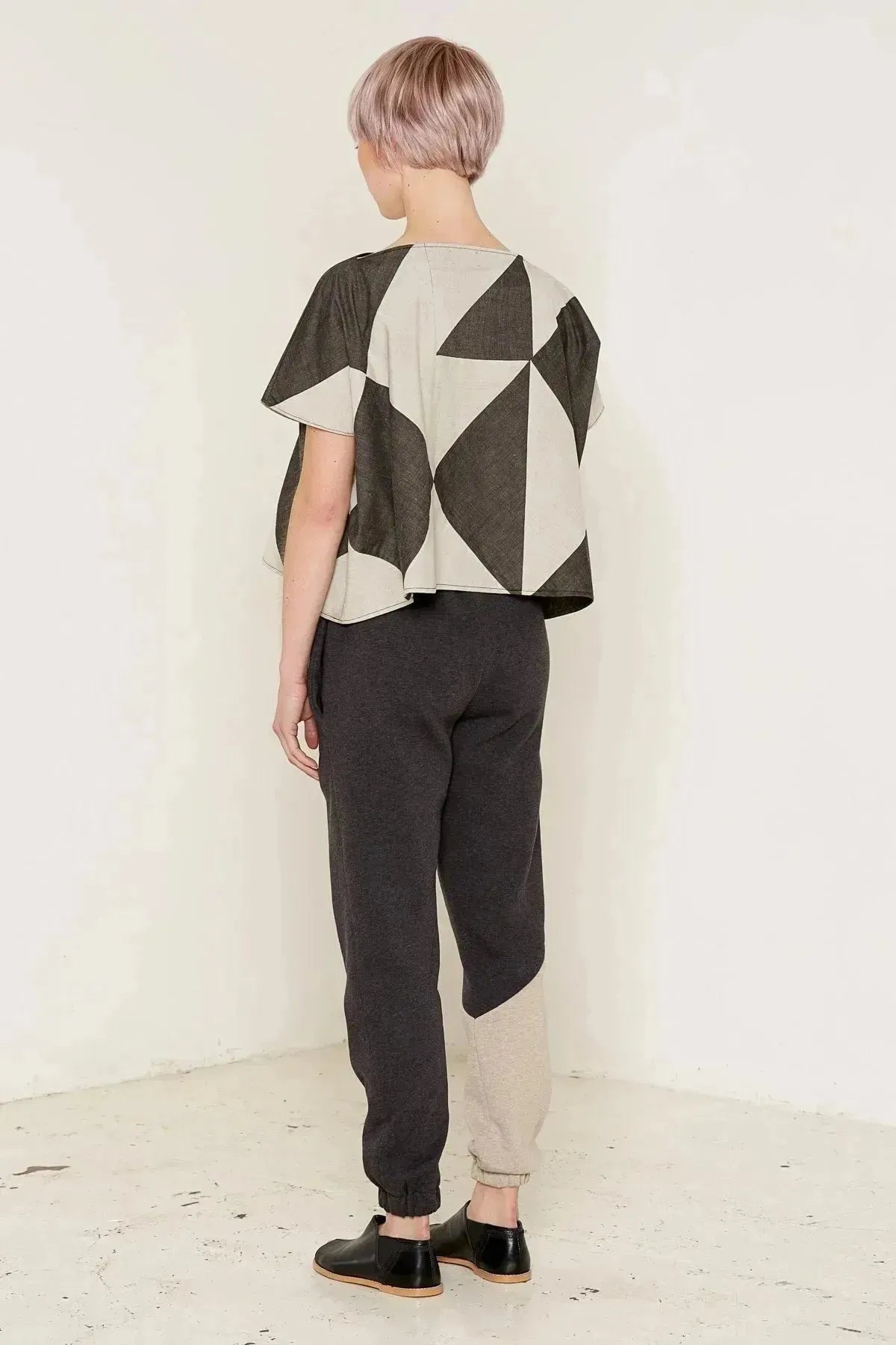 Rhea Top (Grey and Beige)